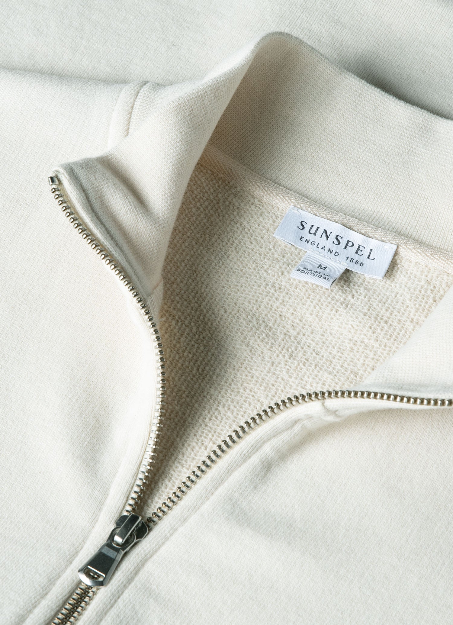 Men's Half Zip Loopback Sweatshirt in Undyed Exceptionally Soft Loopback Fabric 100% Cotton Relaxed Fit Casual Sweatshirt