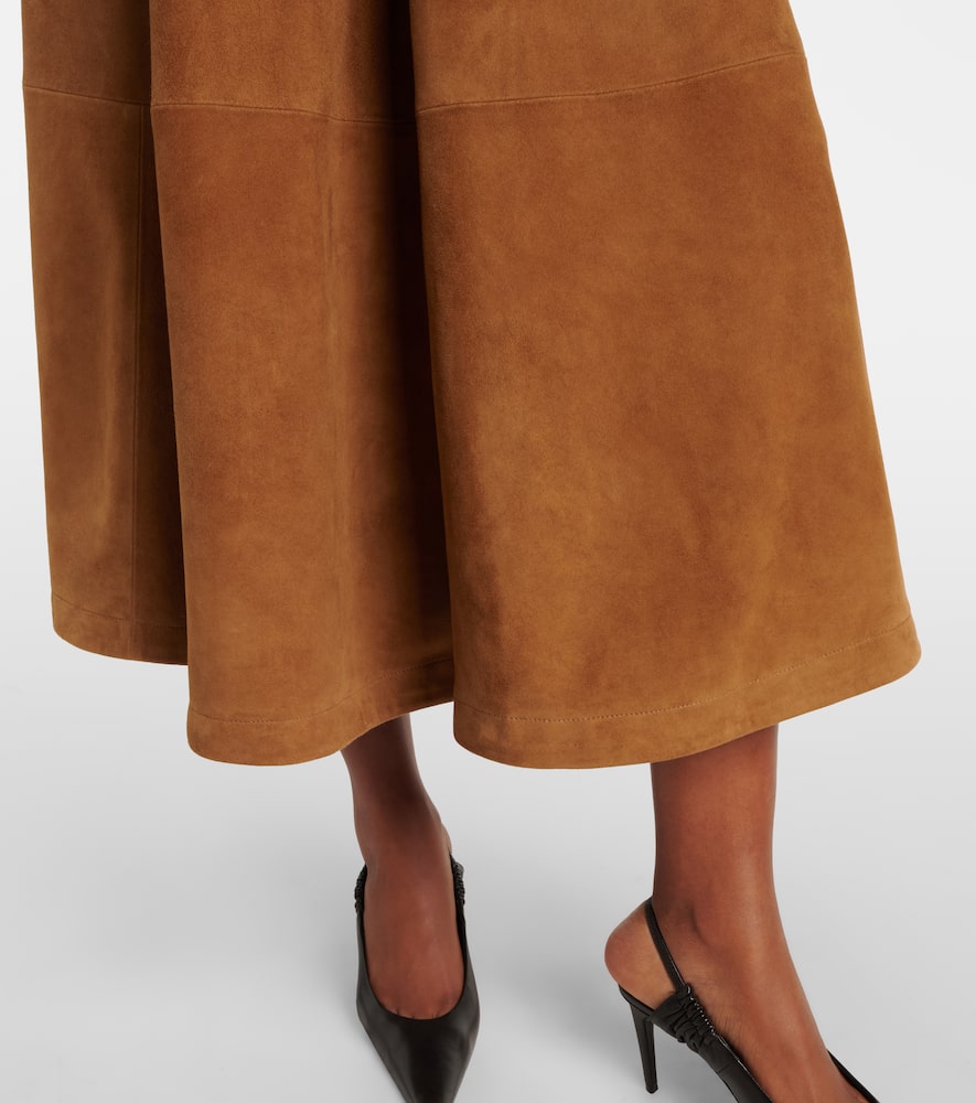 Opera suede maxi skirt