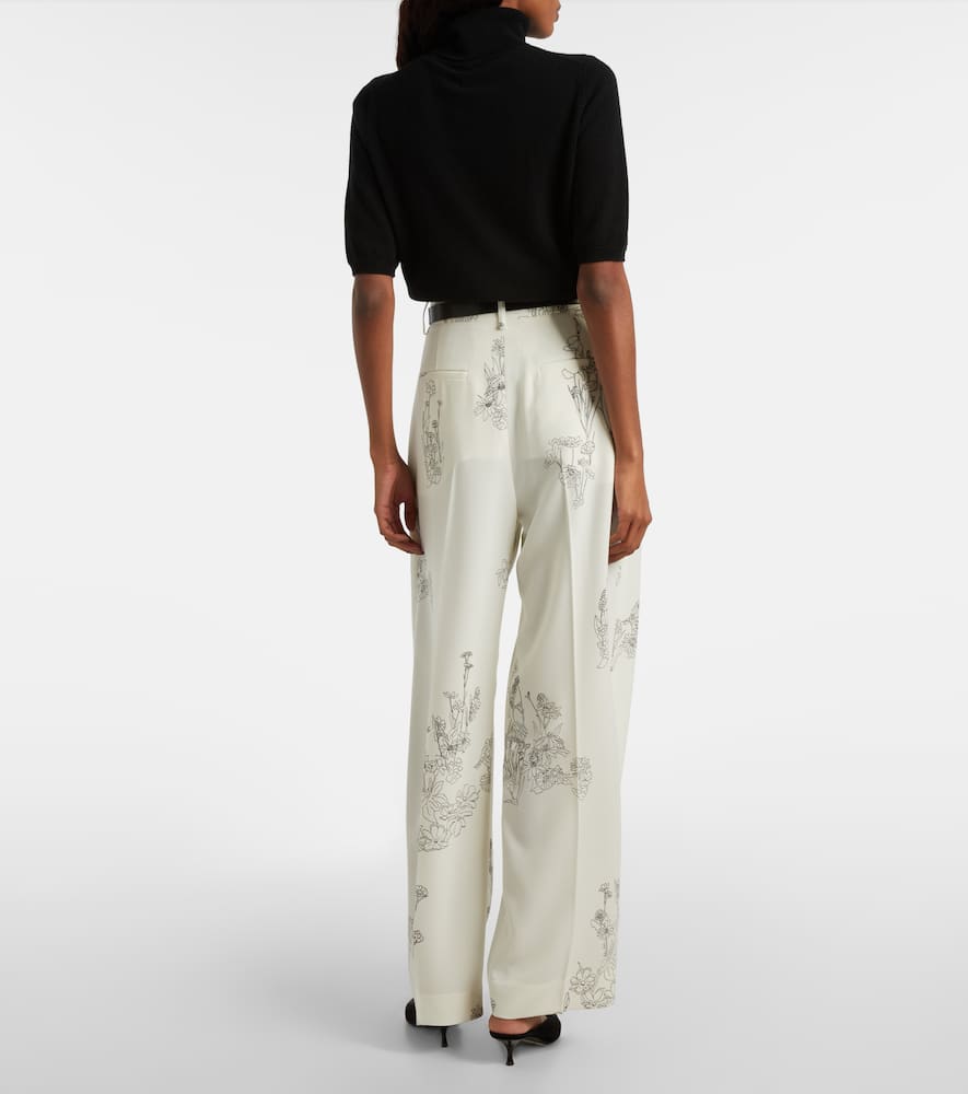 Floral wide-leg pants