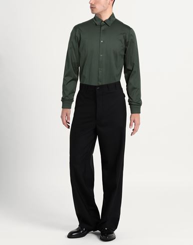 Roberto P Luxury Man Shirt Dark green Size L Cotton