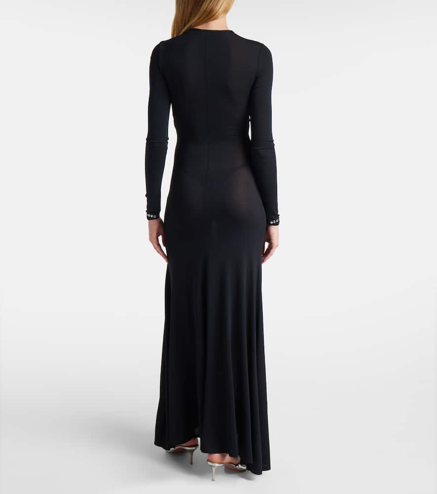 Cutout embellished jersey maxi dress