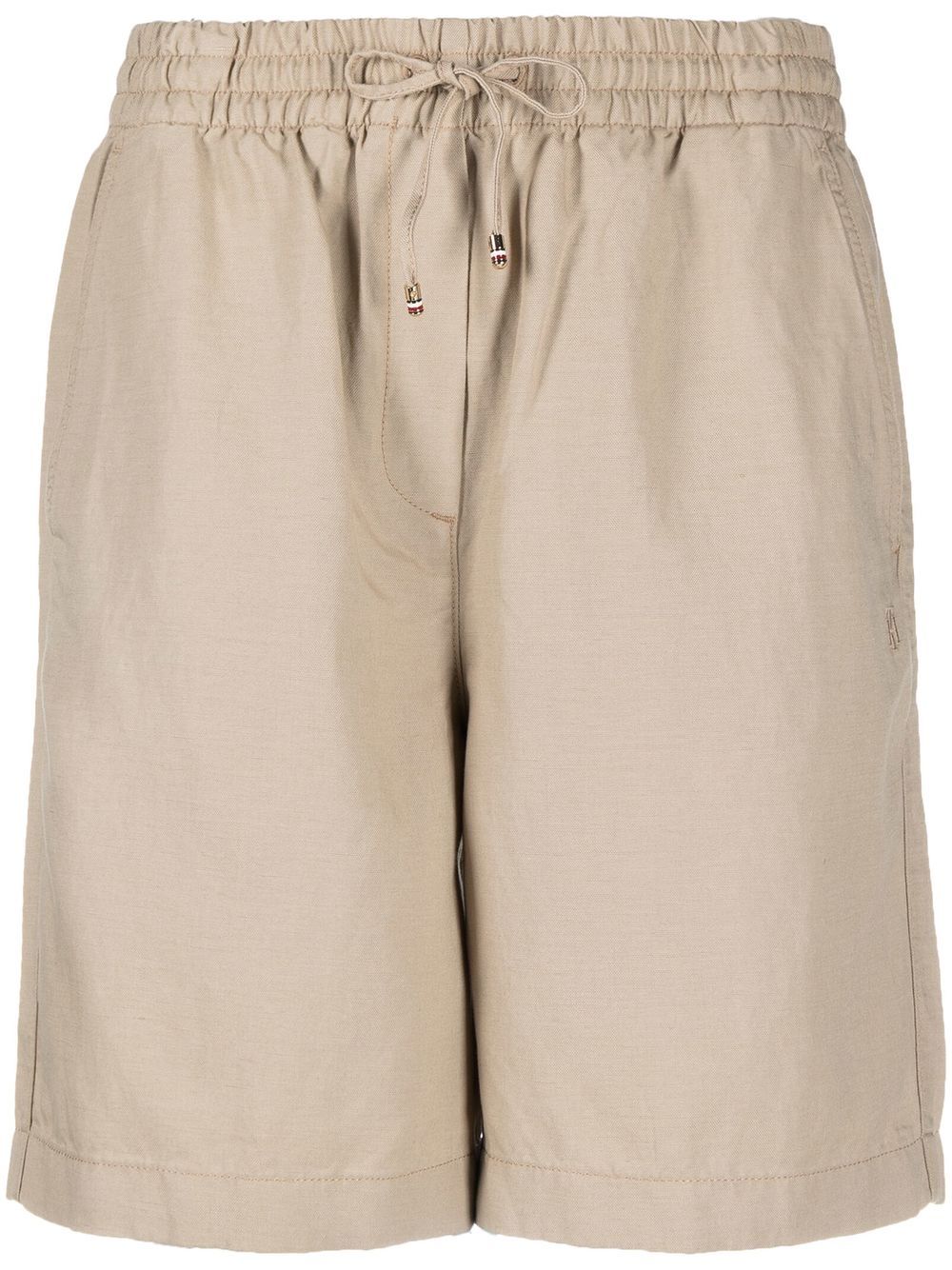 Drawstring knee-length shorts - Neutrals