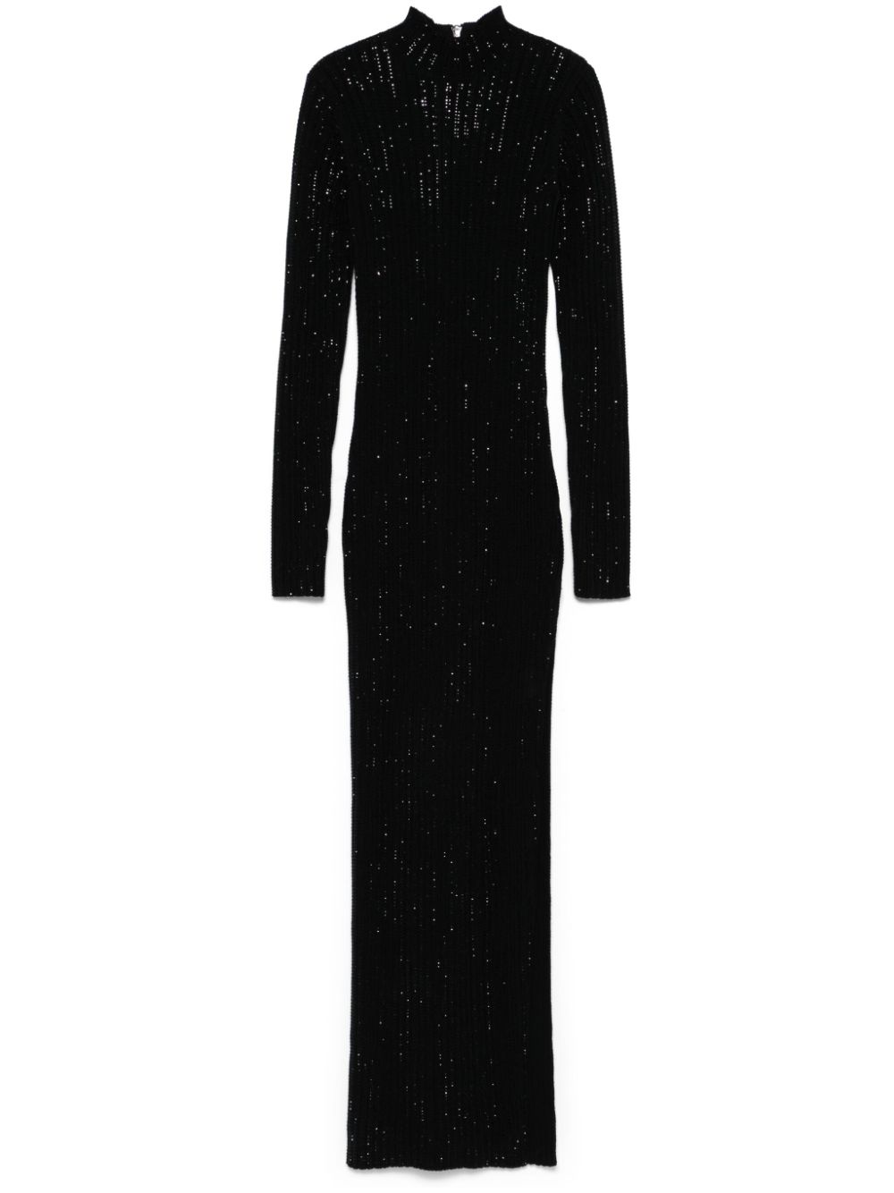 Rhinestone knitted maxi dress - Black