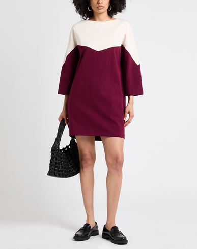 Woman Mini dress Burgundy Size M Viscose, Nylon, Elastane