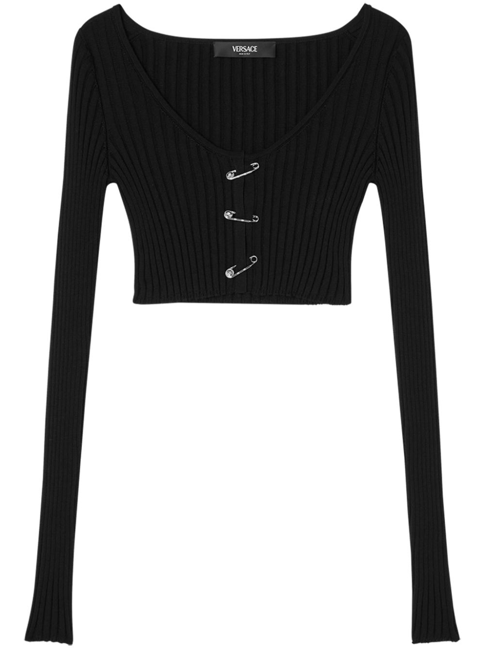 Ribbed-knit cardigan - Black