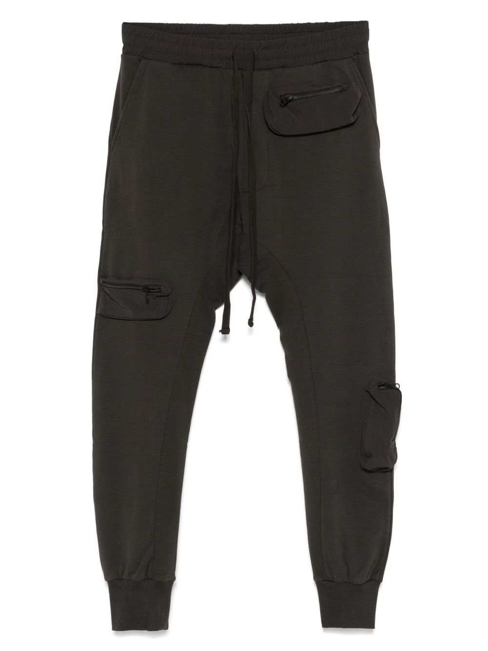Stretch-cotton track pants - Grey