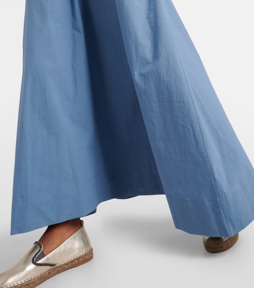 Embellished cotton poplin maxi dress