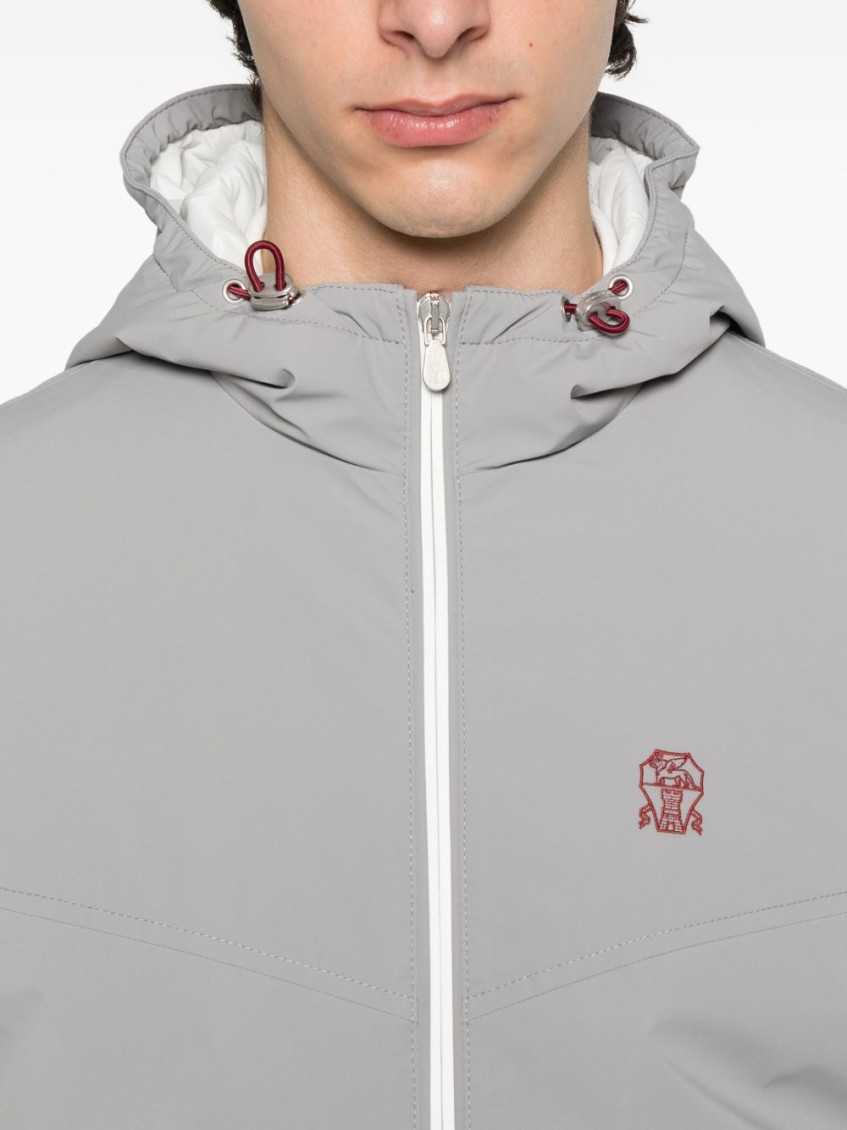 Hooded zip-front jacket - Blue