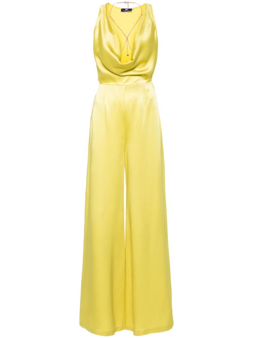 Body-chain crepe jumpsuit - Yellow