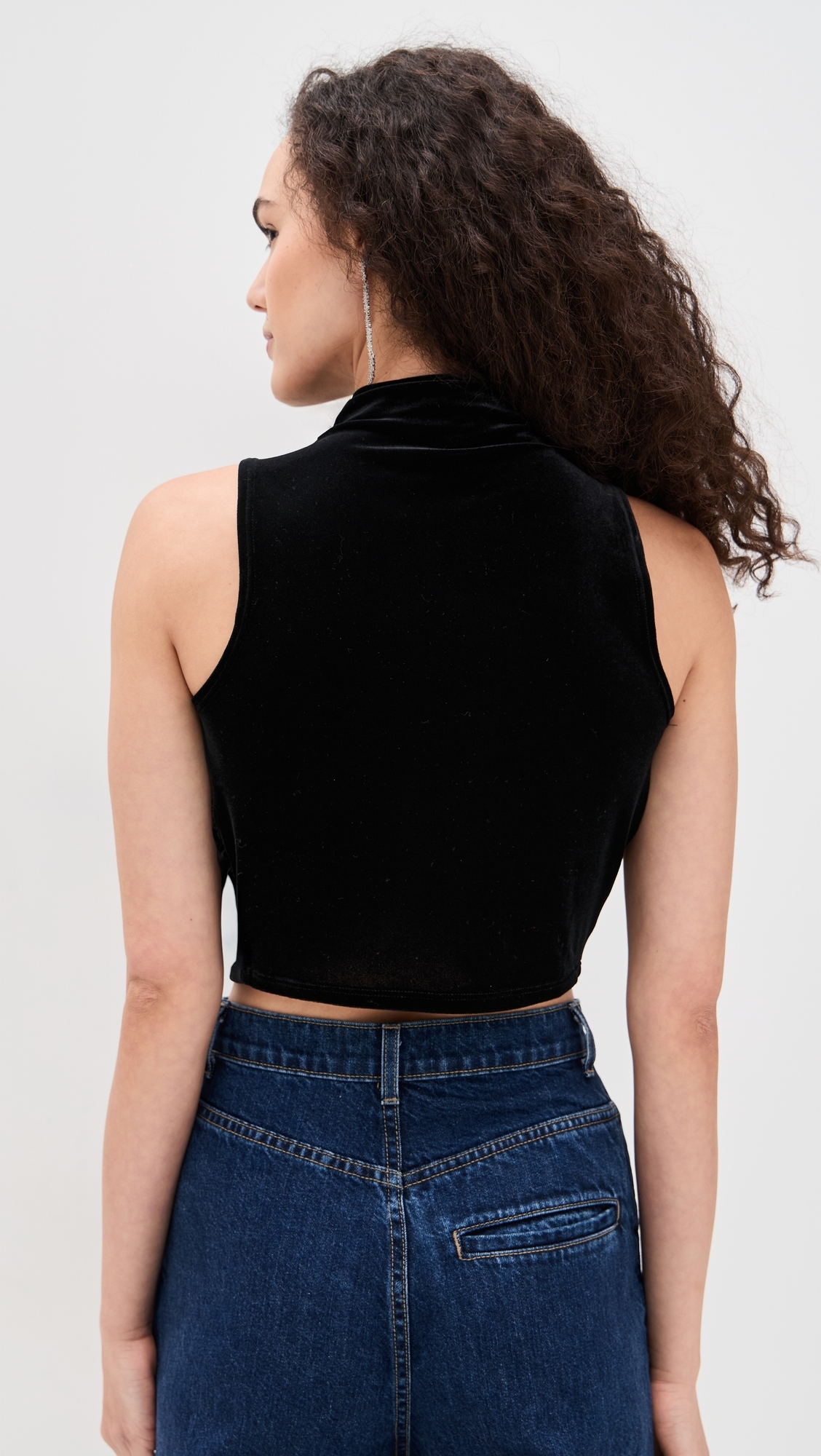 Mel Velvet Top Black