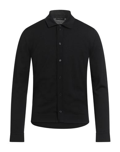 Man Shirt Black Size 36 Wool