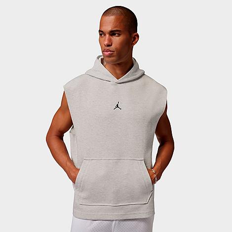 Men's Jordan Sport Hoop Fleece Dri-FIT Sleeveless Pullover Hoodie in Grey Heather/Pale Grey/Black