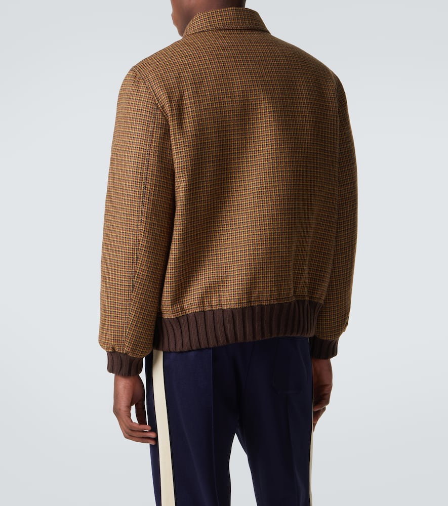 Houndstooth virgin wool bomber jacket