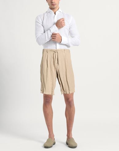 Man Shorts & Bermuda Shorts Beige Size 28 Linen