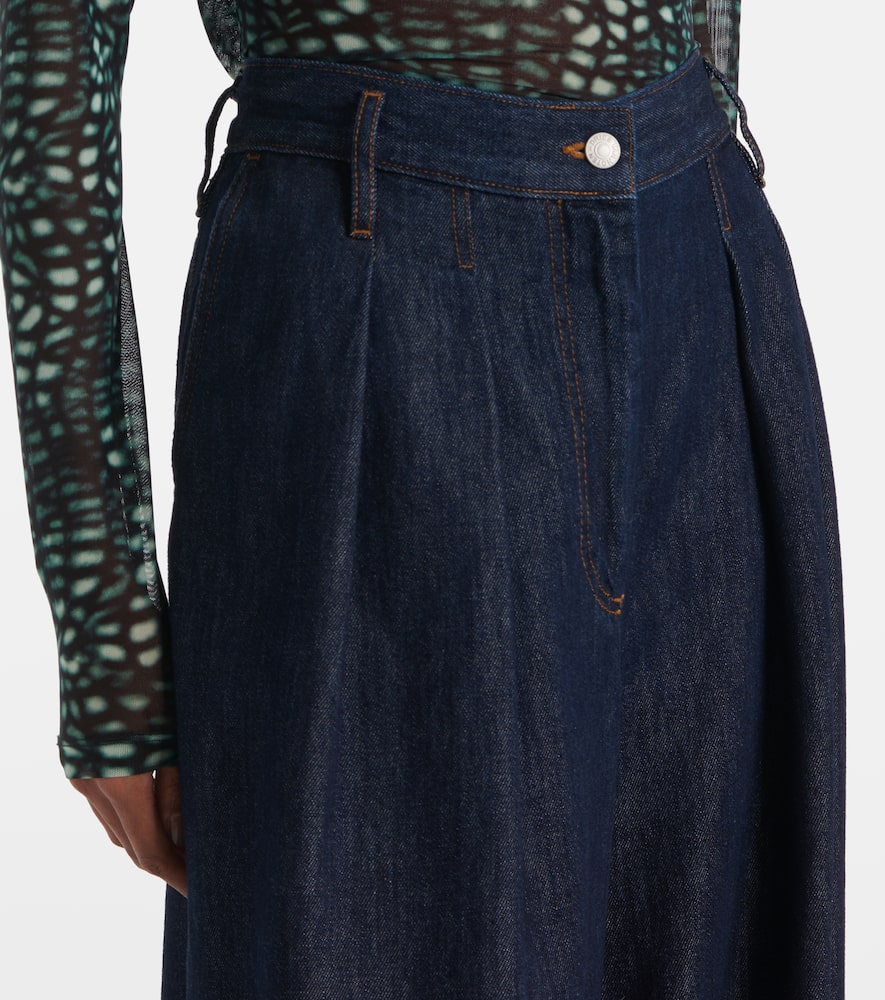 Pleated high-rise wide-leg pants