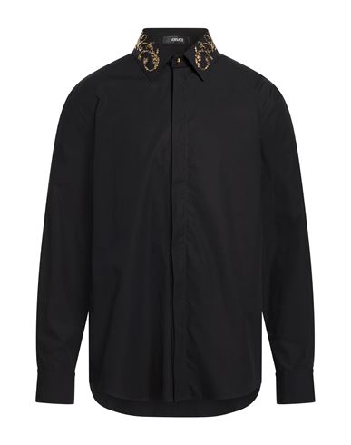 Man Shirt Black Size 34 Cotton
