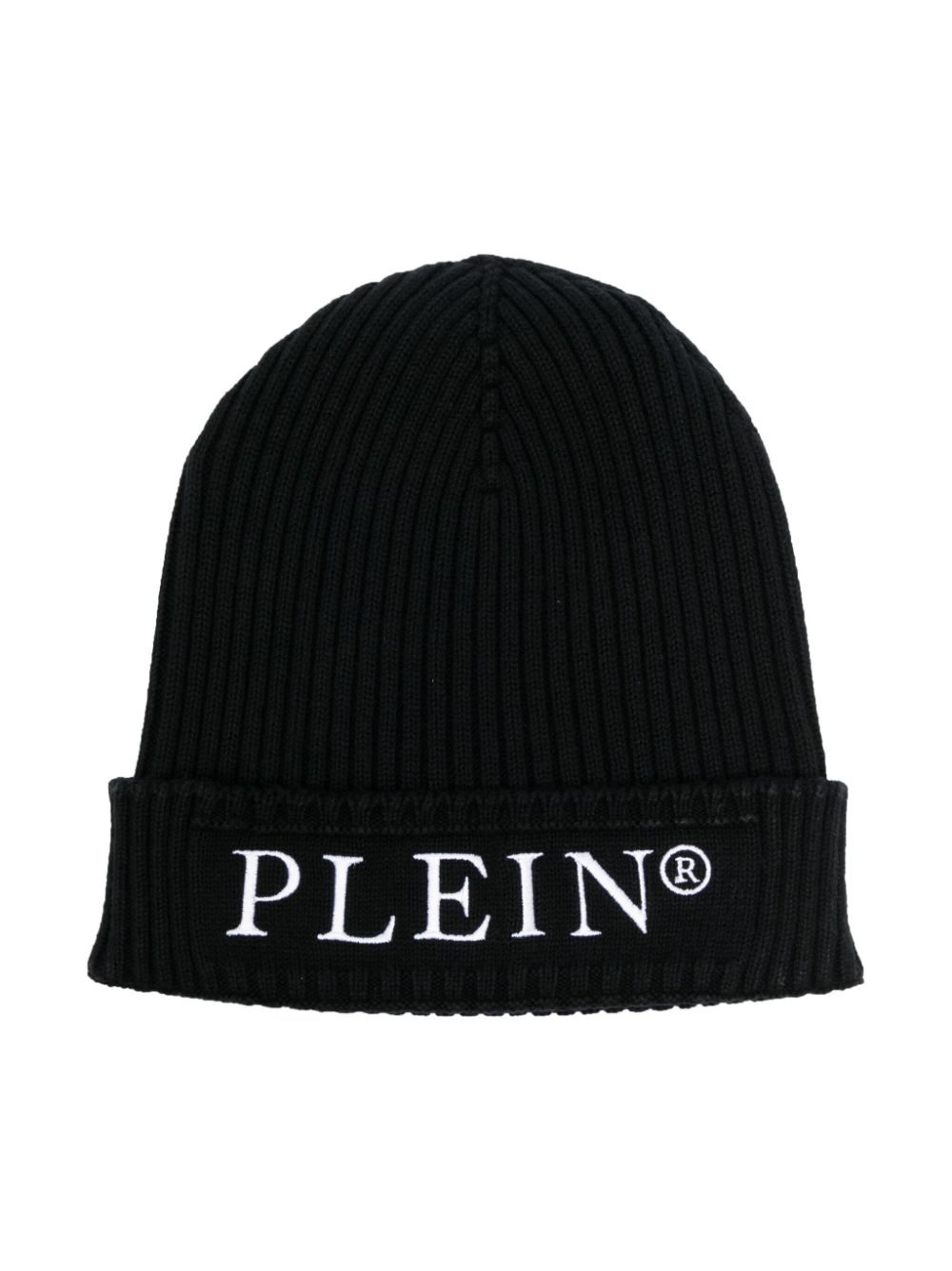 Logo-embroidered ribbed-knit beanie - Black