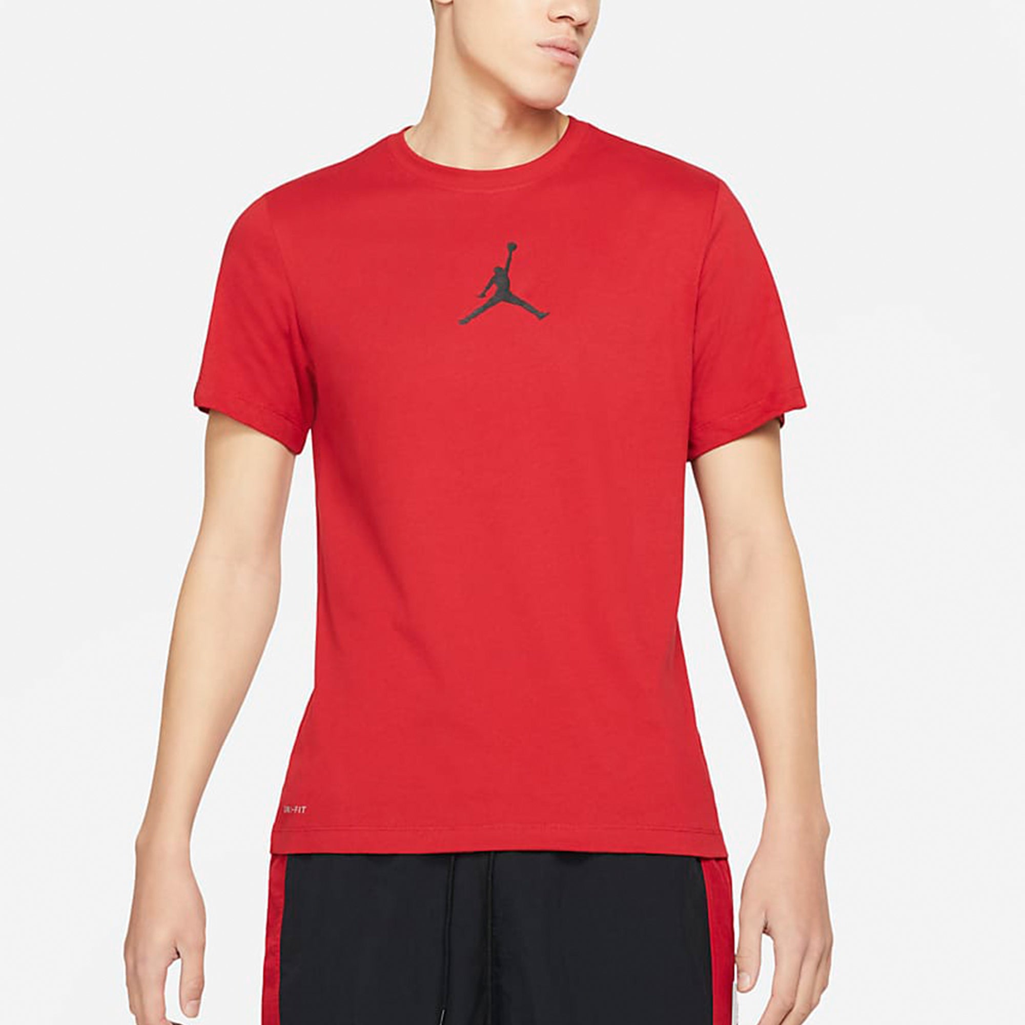 Air Jumpman Logo Printing Sports Quick Dry Round Neck Short Sleeve Red
