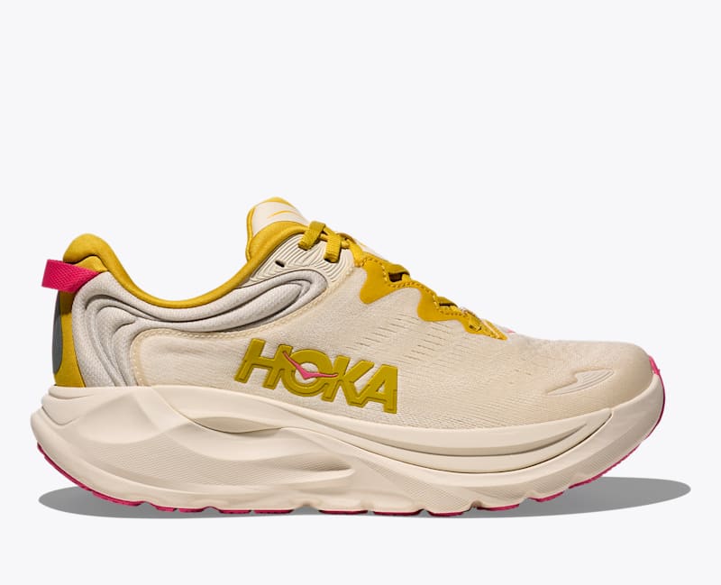 HOKA Women's Gaviota 6 Shoes in Birch/Yellow Gold