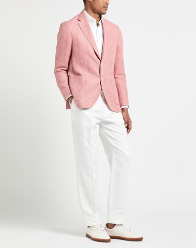 Man Blazer Antique rose Size 44 Linen, Wool