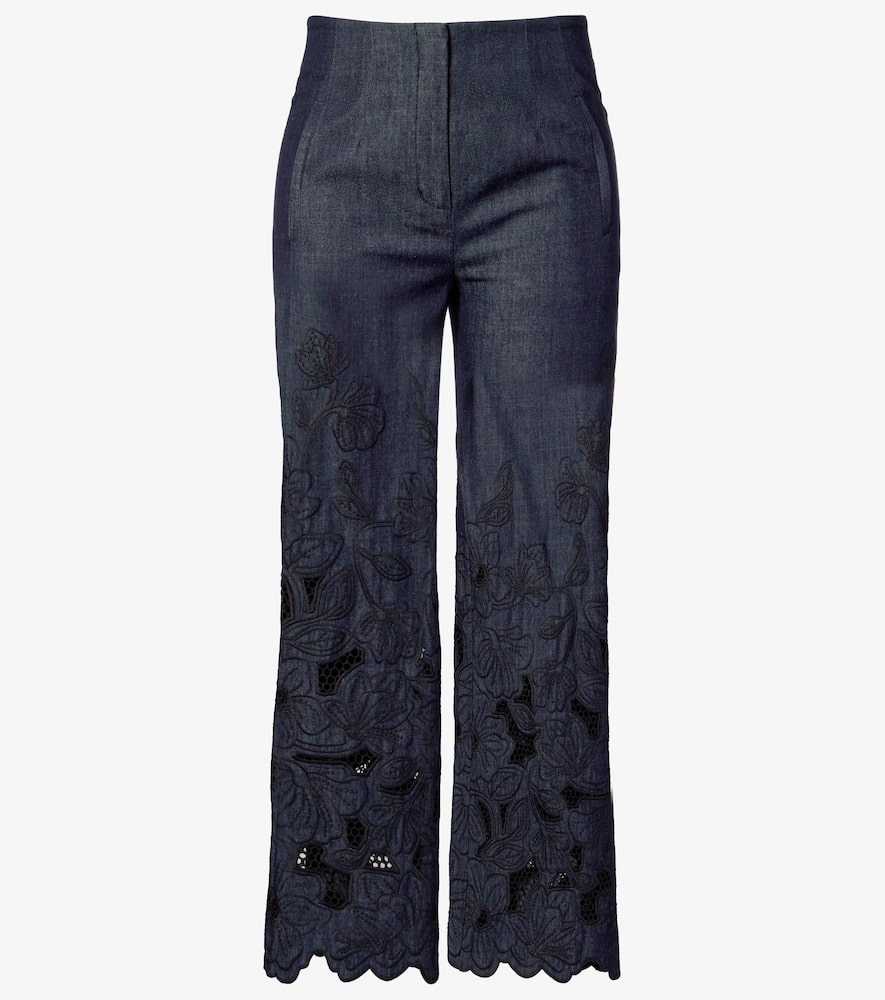 Osborne cotton chambray wide-leg pants