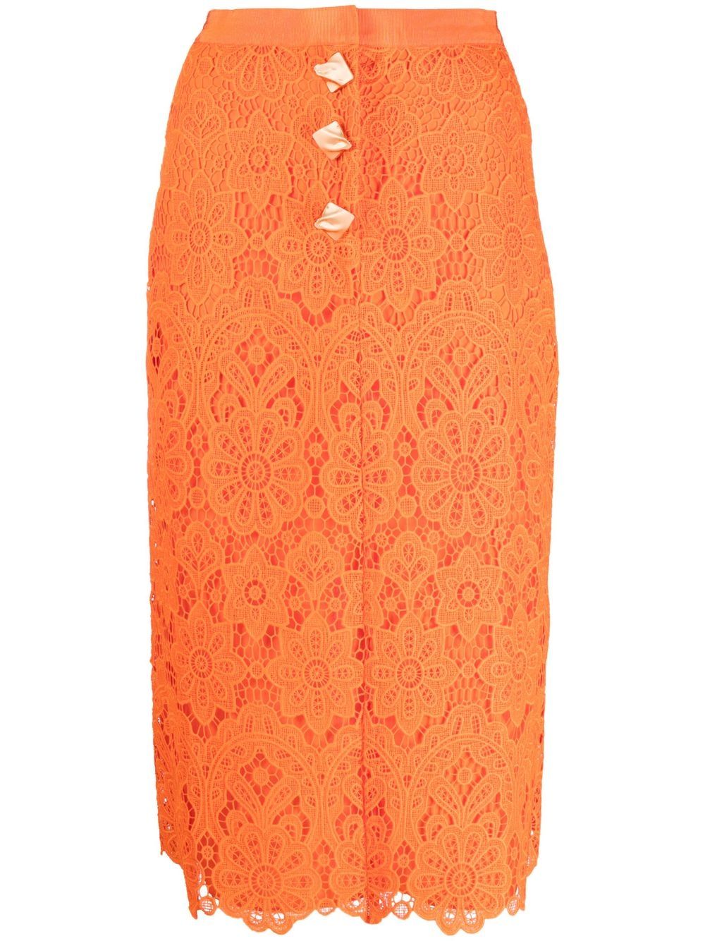 Lace pencil skirt - Orange