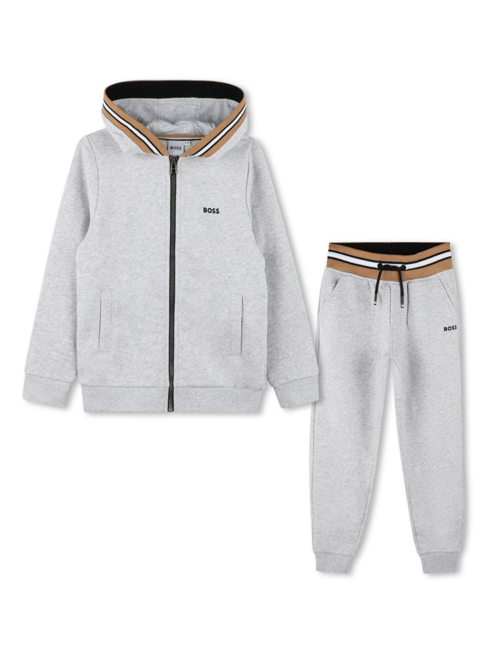 Printed trimmed tracksuit set - Grey