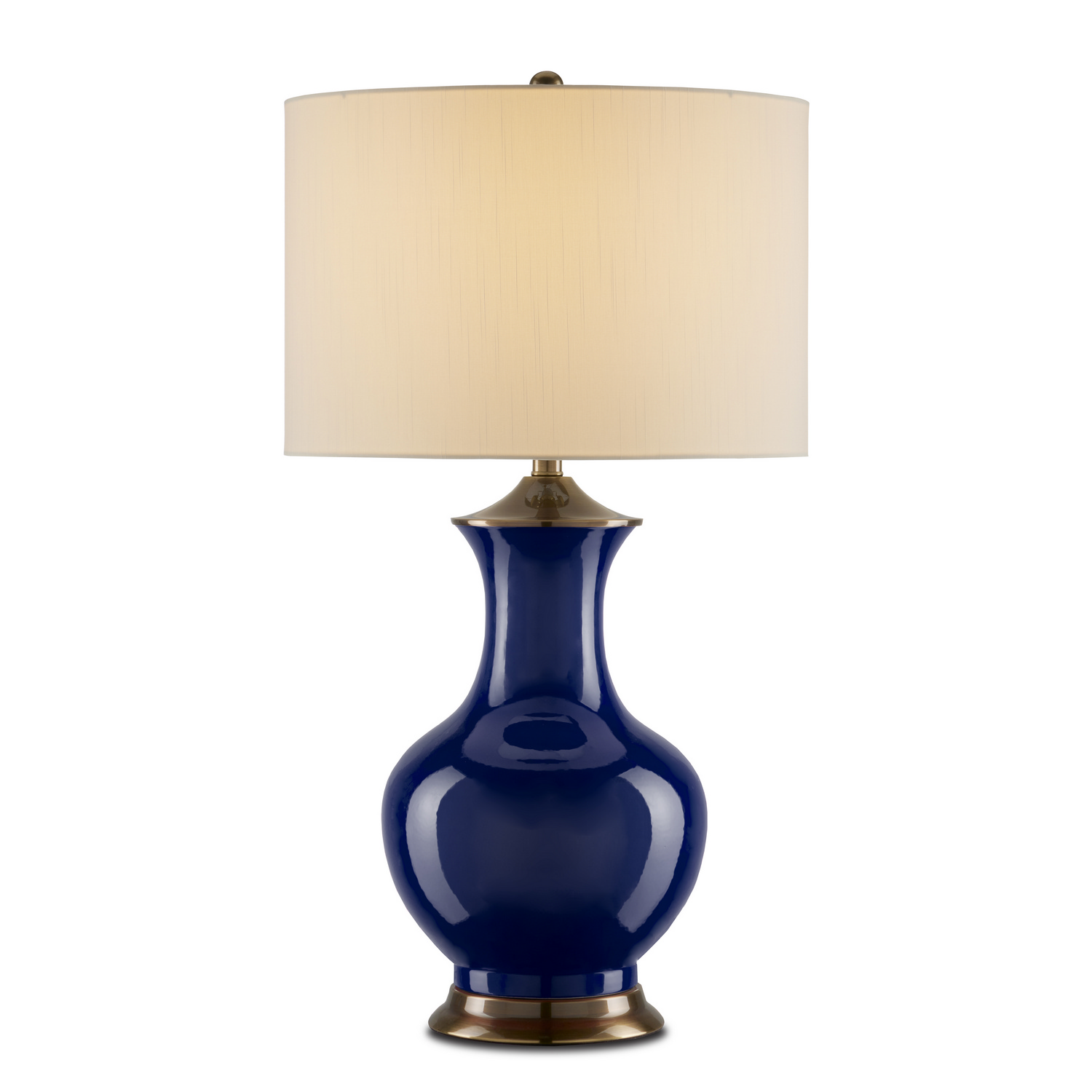 Blue Antique Brass Table Lamp from the Lilou Collection