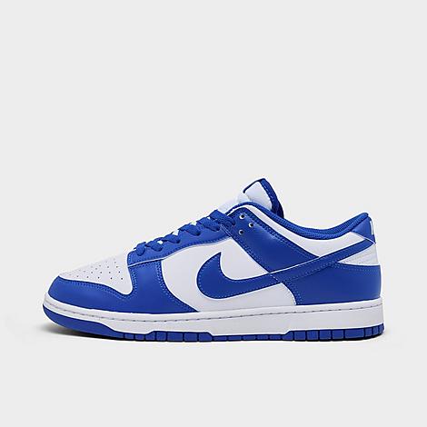 Men's Dunk Low Retro Casual Shoes in White/Hyper Royal