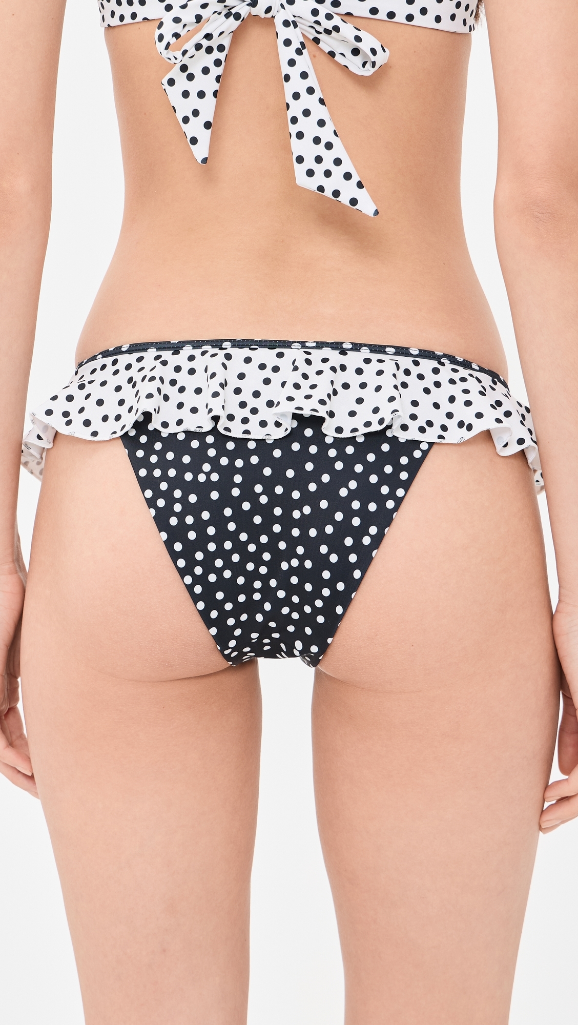 Cynthia Polka Bikini Bottoms Black and White Polka Dot