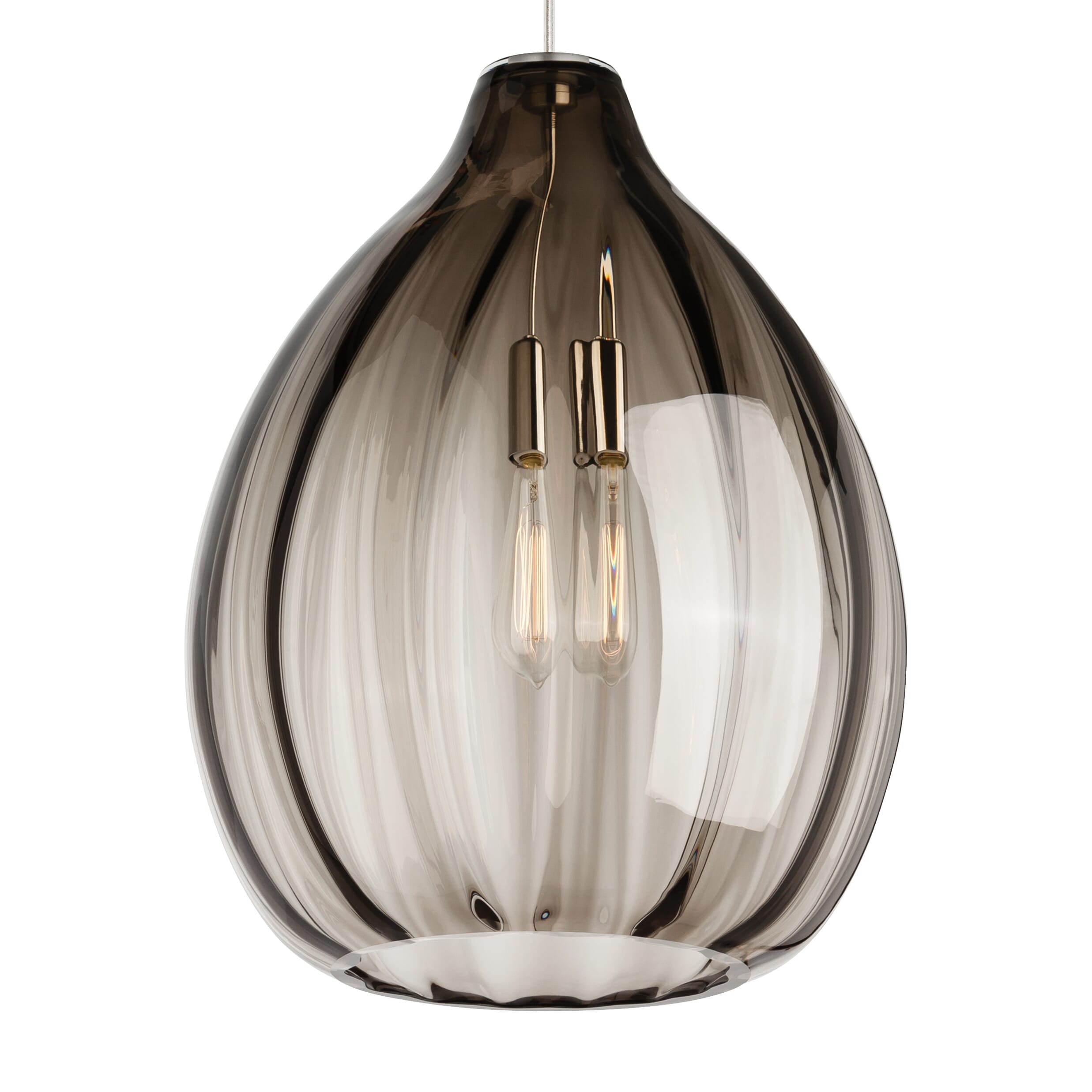 Harper 20" Pendant Light in Satin Nickel and Smoke