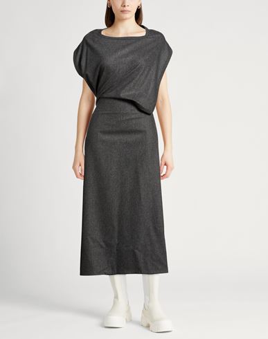 Woman Maxi dress Grey Size 4 Virgin Wool, Cashmere, Elastane