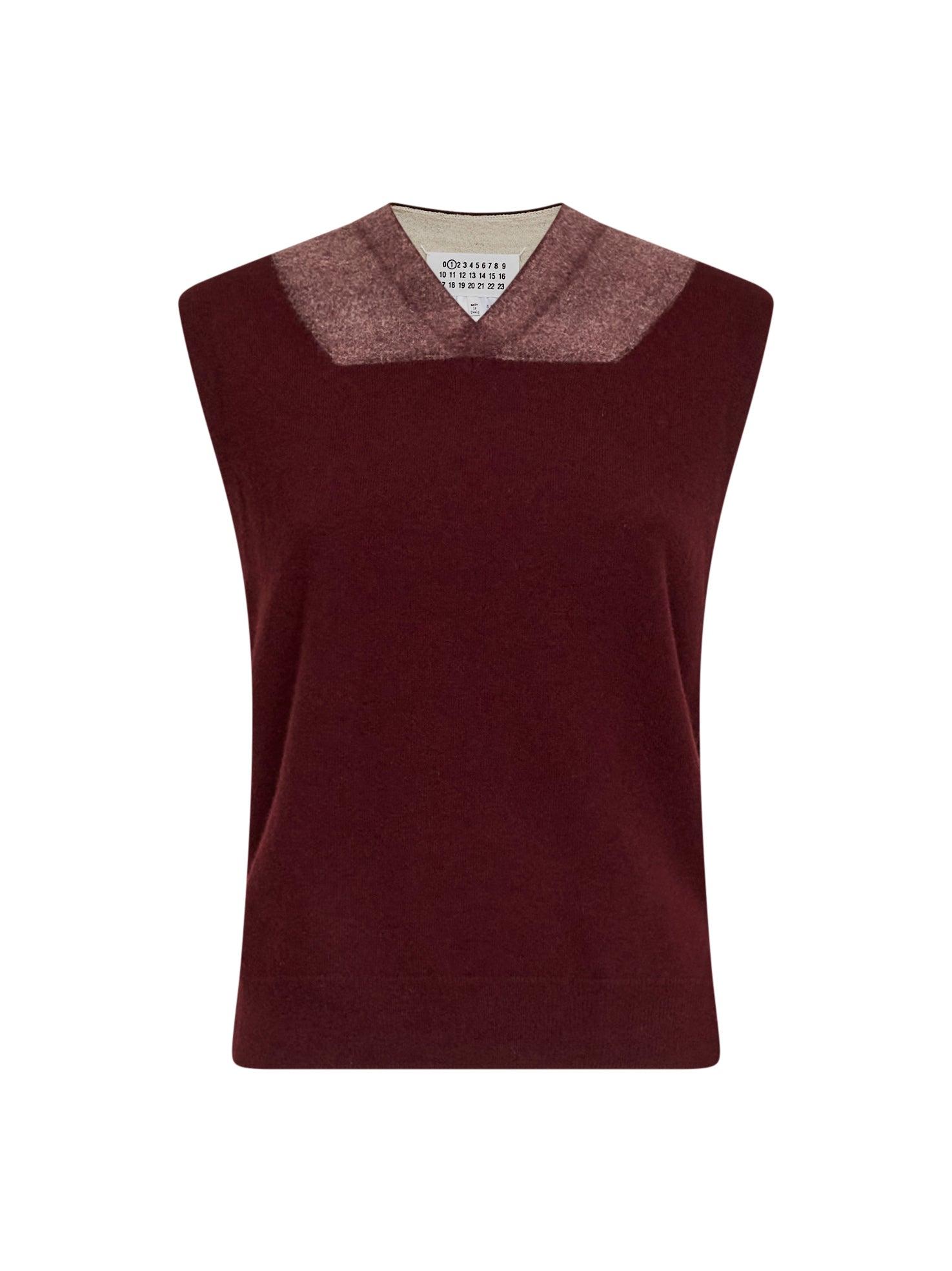 Virgin Wool Knit Vest — Burgundy