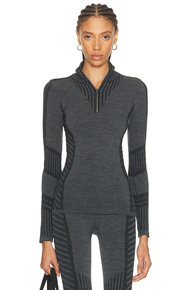 Fusalp Seama Long Sleeve Top in Gris Chine & Noir - Grey. M also in