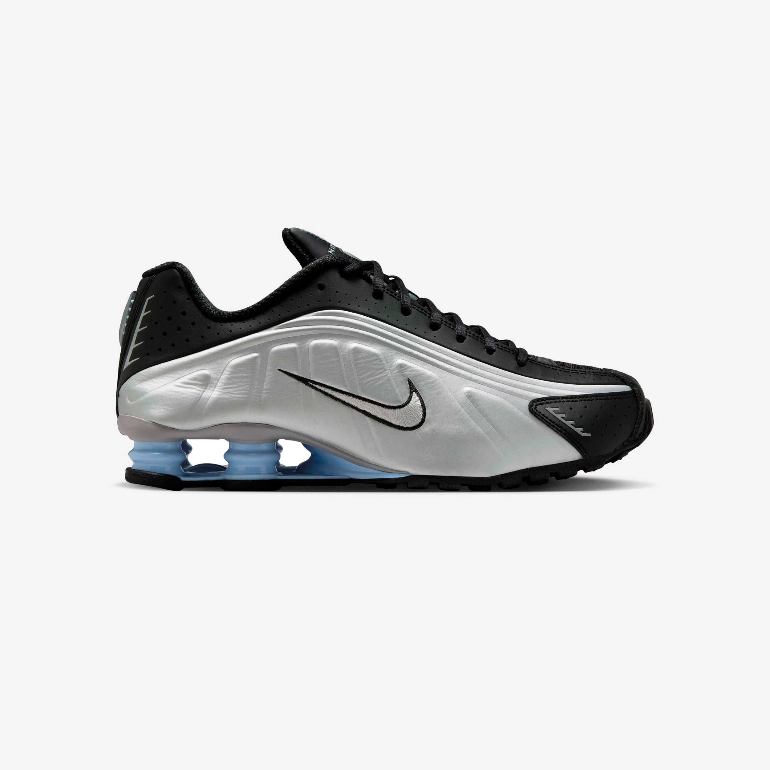 Nike Shox R4 - MTLC SILVER/MTLC SILVER-BLACK-PSYCHIC BLUE-BLACK - unisex