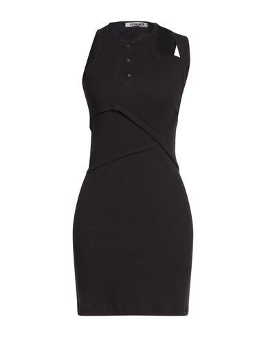 Woman Mini dress Black Size M Organic cotton, Elastane