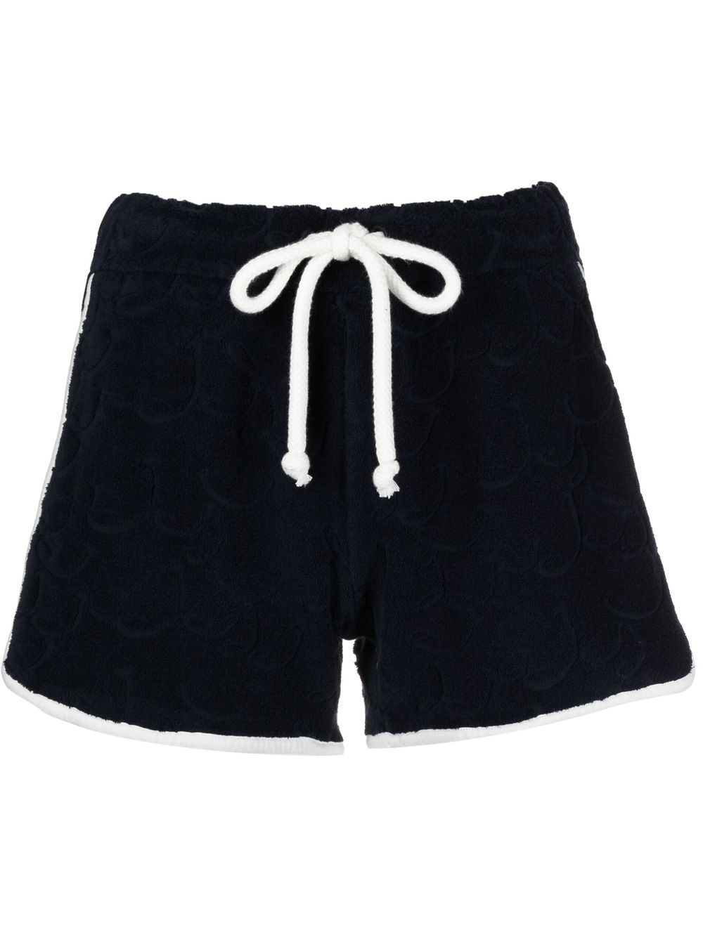 Logo-embossed cotton shorts - Blue