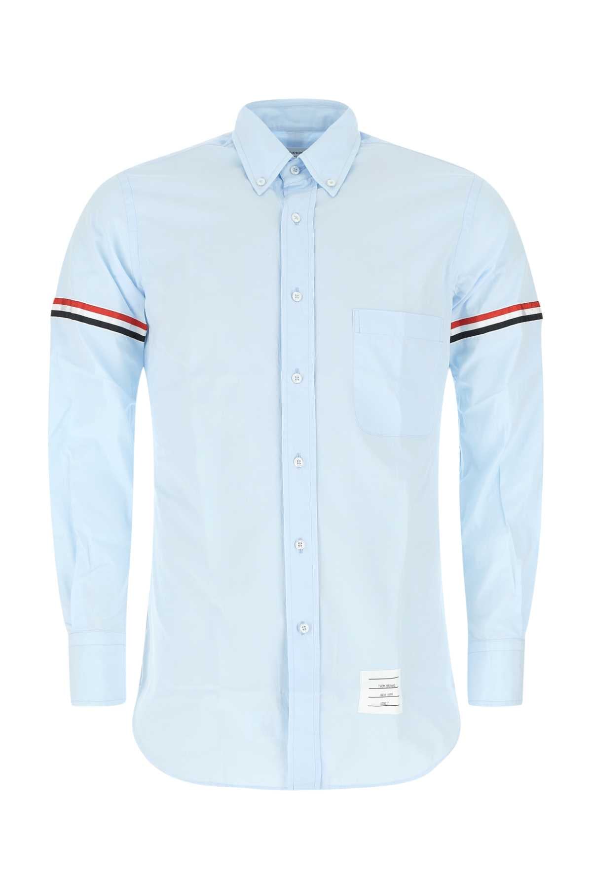 Cotton Oxford with Stripe Armband Shirt — Blue