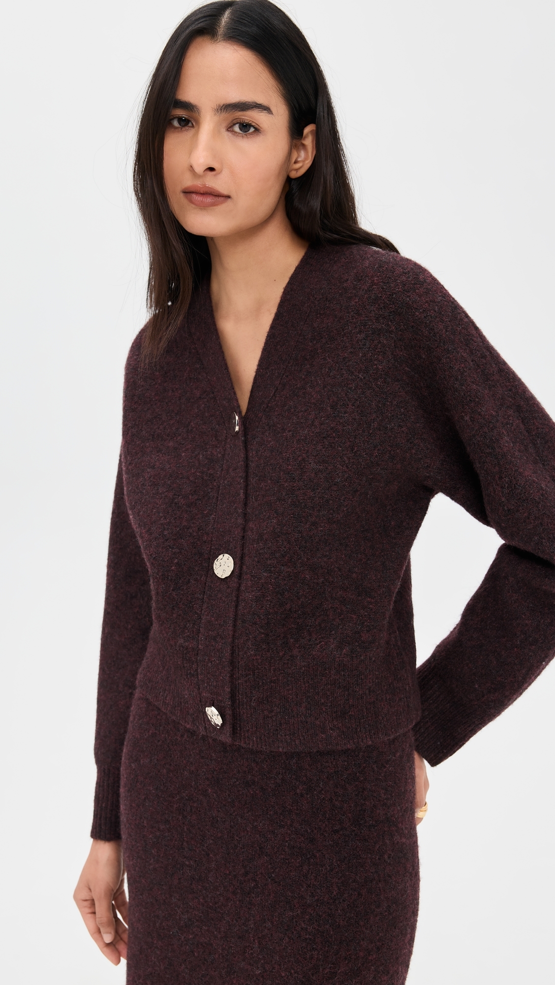 Ines Knit Cardigan Charcoal Grey