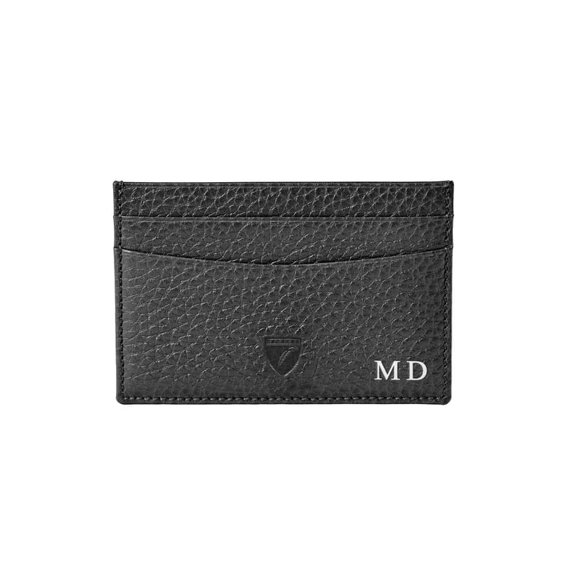 Slim Credit Card Holder in Black Pebble