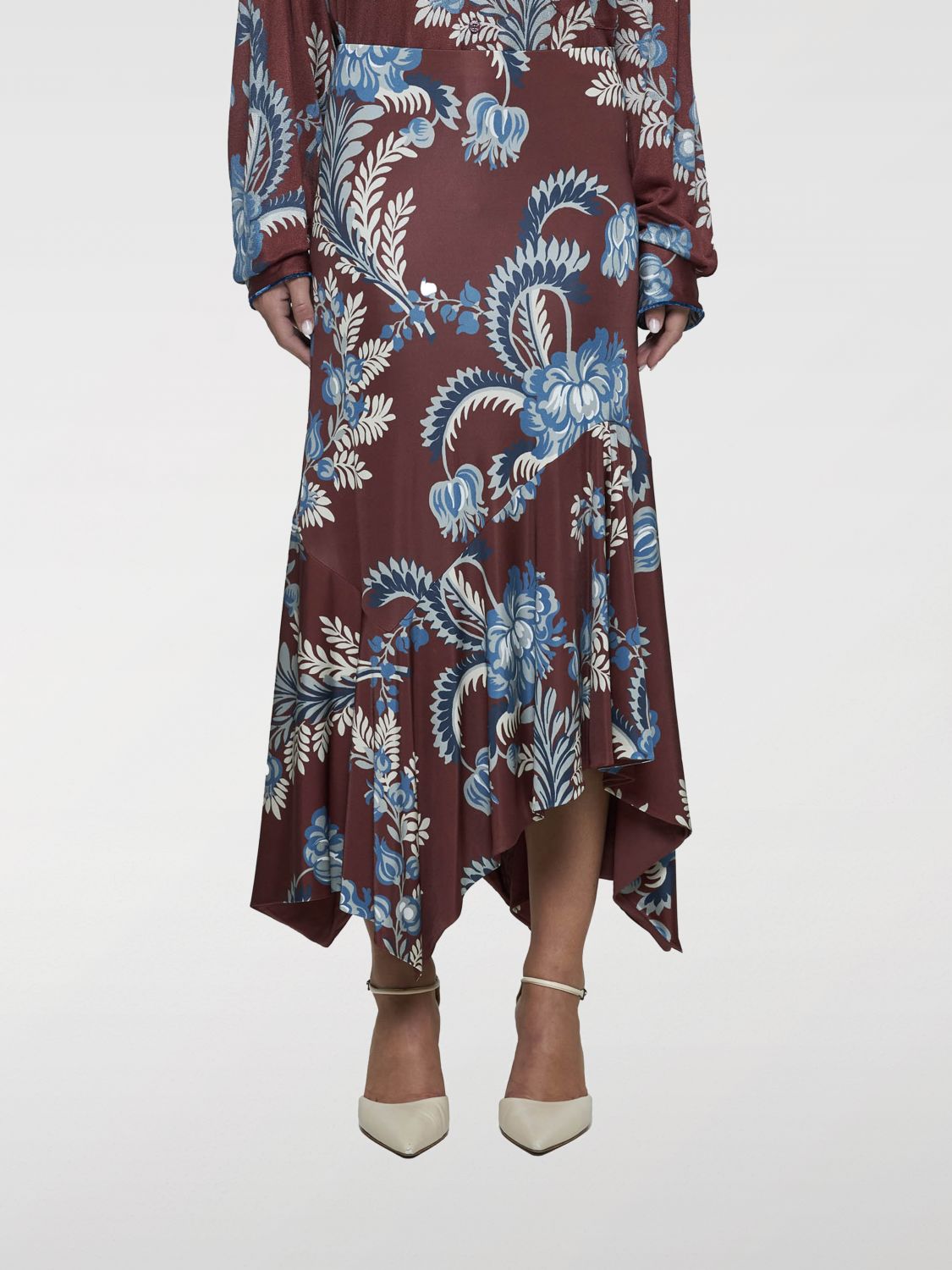 Printed jersey maxi skirt - Red