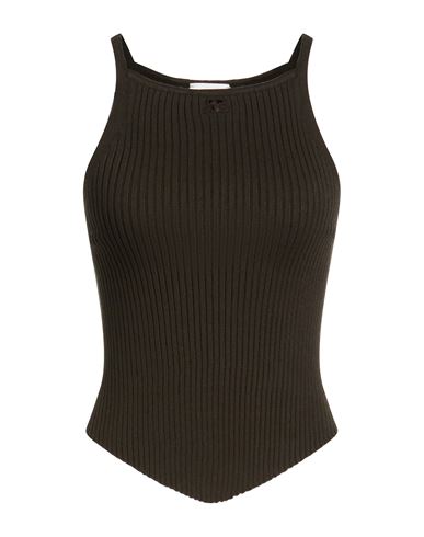 Courrèges Woman Top Dark green Size M Viscose, Polyester