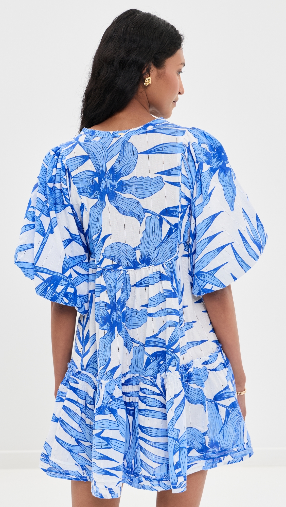 Mini Dress Cruz Blue Palm