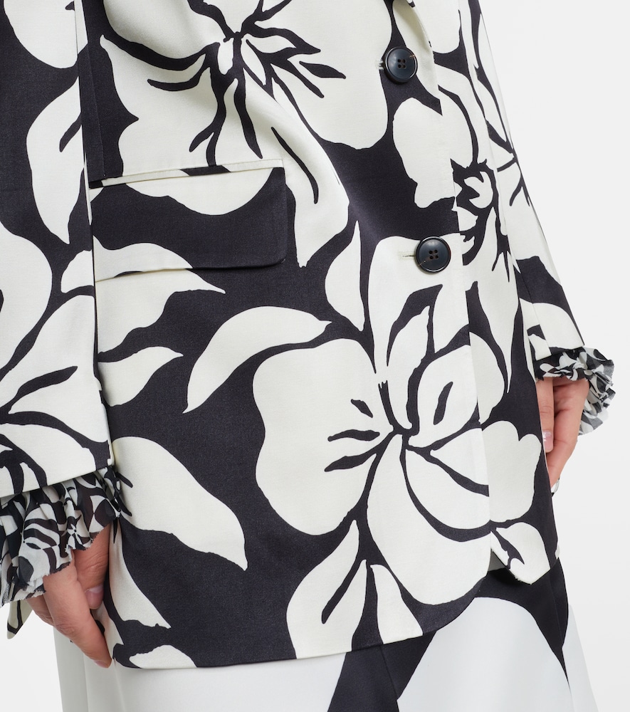 Floral satin blazer