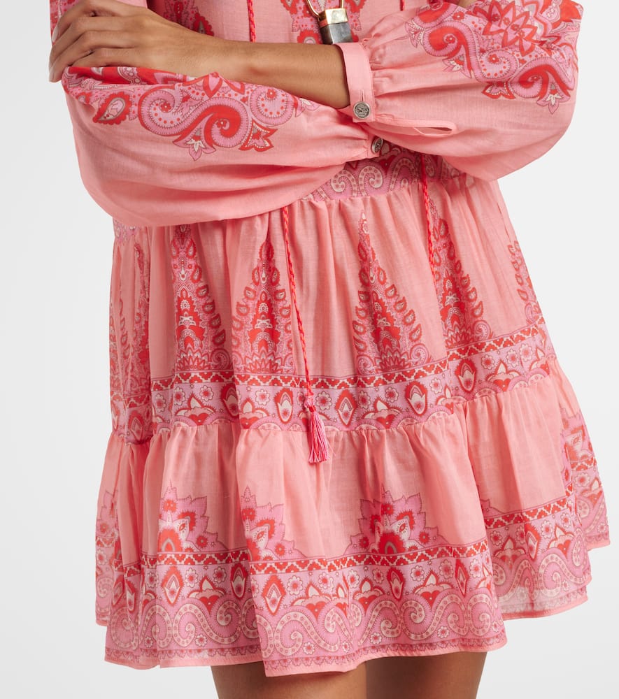 Printed cotton and silk minidress