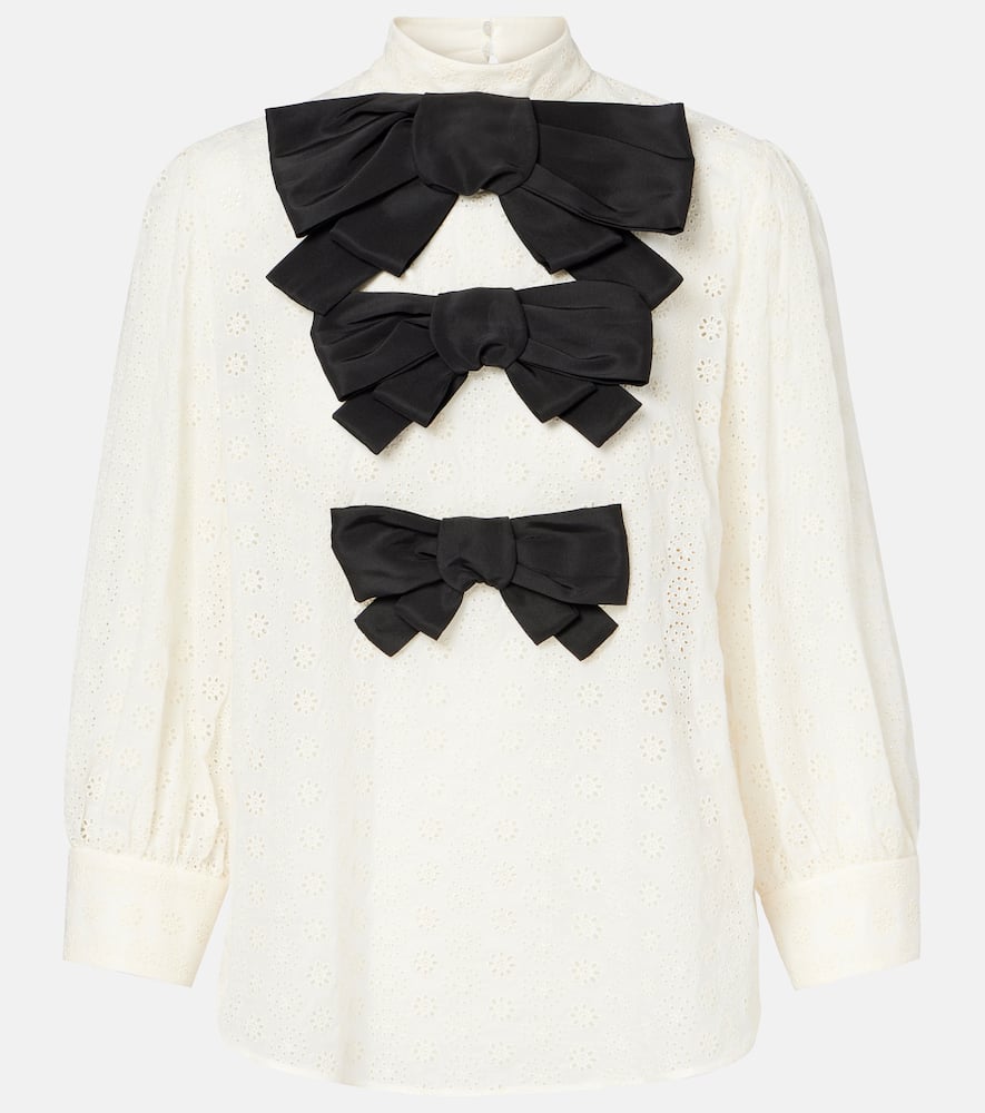 Mossi bow-detail cotton top