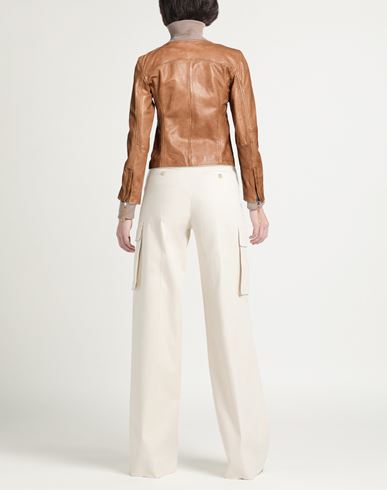 Woman Jacket Tan Size 4 Leather