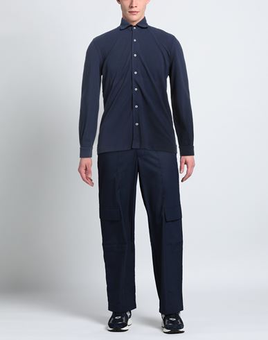 Man Shirt Midnight blue Size 42 Cotton