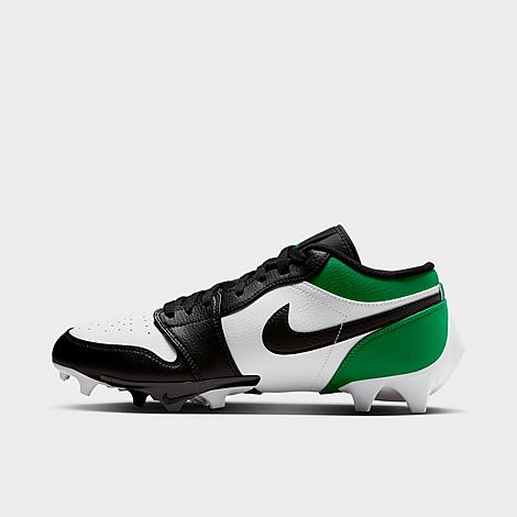 Men's 1 Low TD Football Cleats in Black/White/Lucky Green