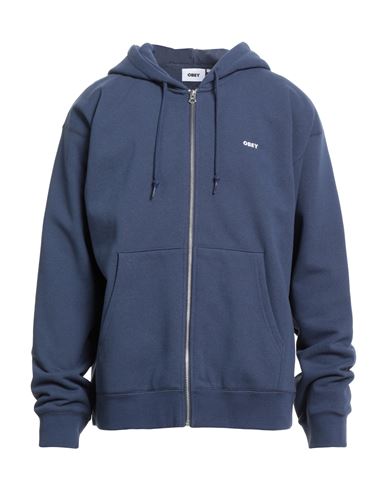 Man Sweatshirt Blue Size M Cotton, Polyester
